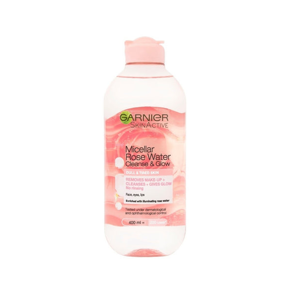 Agua Micelar Garnier SkinActive Rose Water Cleanse Glow 400ml