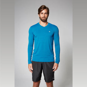 Camiseta Sport Fit Mescla ML Azul